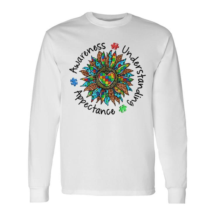 Leopard Sunflower Autism Awareness Plant Lover Neurodiversity Adhd Special Ed Teacher Social Work Long Sleeve T-Shirt T-Shirt