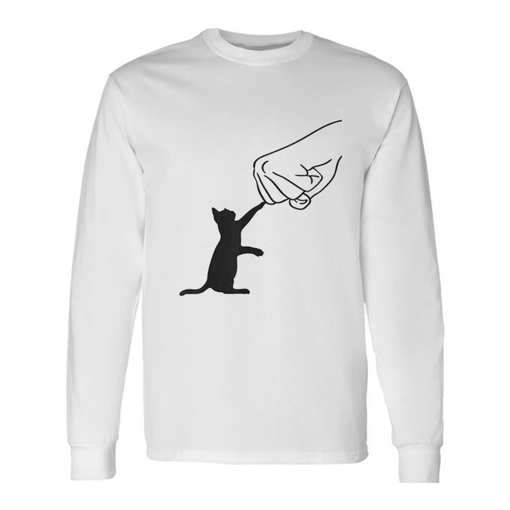 I Love My Cat Best Friend Fist Bump Cat Lovers Men Women Long Sleeve T-Shirt T-shirt Graphic Print