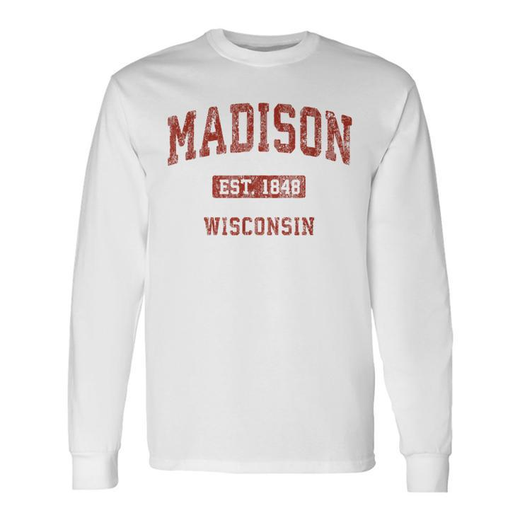 Madison Wisconsin Wi Vintage Athletic Sports Long Sleeve T-Shirt