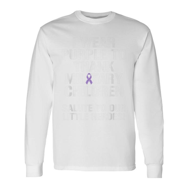 Military Child Month Purple Up Pride Brave Heroes Long Sleeve T-Shirt