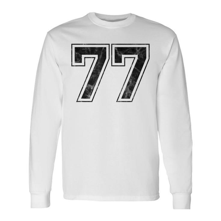 Number 77 Men Women Long Sleeve T-Shirt T-shirt Graphic Print