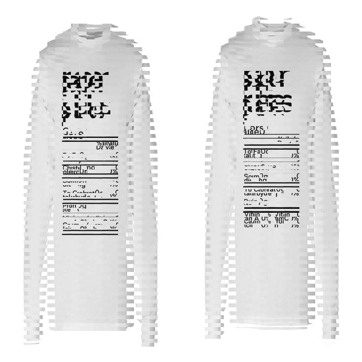 Thanksgiving Paper Plates Nutritional Facts T-Shirt Thanksgiving Paper Plates Nutritional Facts T-Shirt