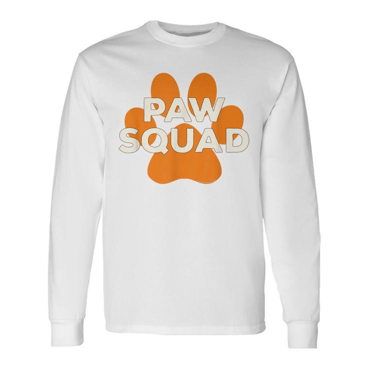 Paw Squad Orange Dog Cat Paw Print Animal Rescue Team Long Sleeve T-Shirt T-Shirt