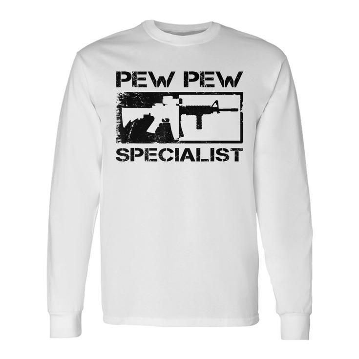Pew Pew Specialist 556 Pro Gun Ar15 Rifle M4 Gun Long Sleeve T-Shirt