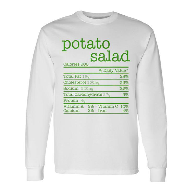 Potato Salad Nutrition Facts Funny Thanksgiving Christmas  V2 Men Women Long Sleeve T-shirt Graphic Print Unisex