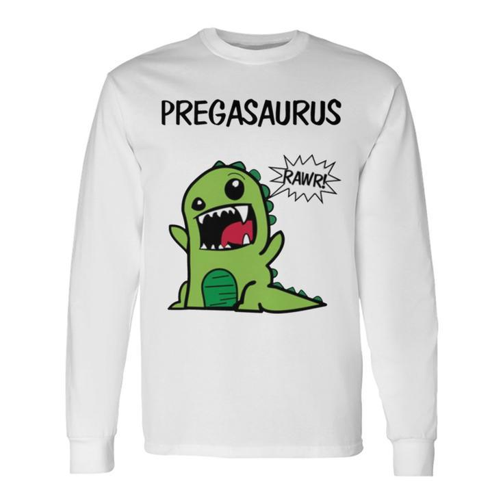 Pregasaurus Rawr Dinosaur Long Sleeve T-Shirt