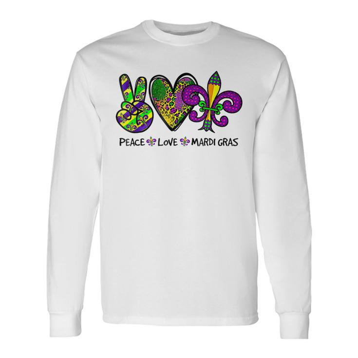 Purple Fleur De Is Lips Mardi Gras Carnival Women Girl Long Sleeve T-Shirt