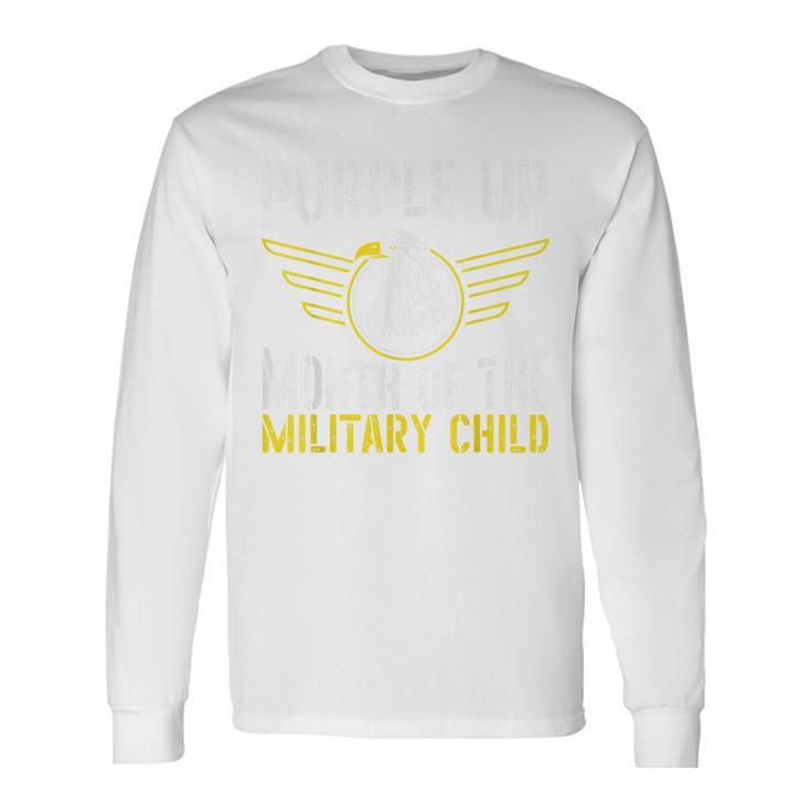Purple Up Month Of The Military Child Veteran Soldier Long Sleeve T-Shirt