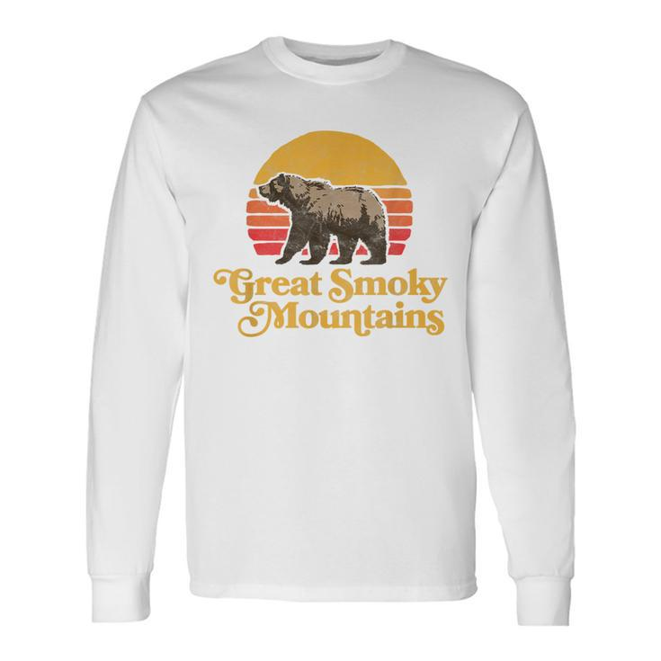 Retro Great Smoky Mountains National Park Bear 80S Graphic Long Sleeve T-Shirt T-Shirt