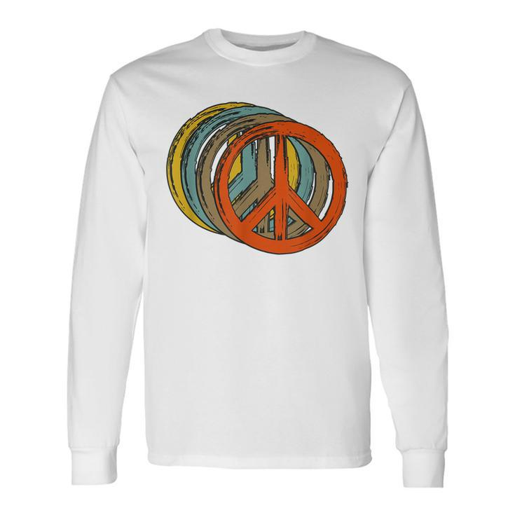 Retro Peace Vintage 60S 70S Hippie Peace Sign Love Long Sleeve T-Shirt T-Shirt
