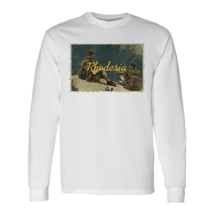 Rhodesian Vintage Postcard Soldiers Bush War Long Sleeve T-Shirt Gifts ideas