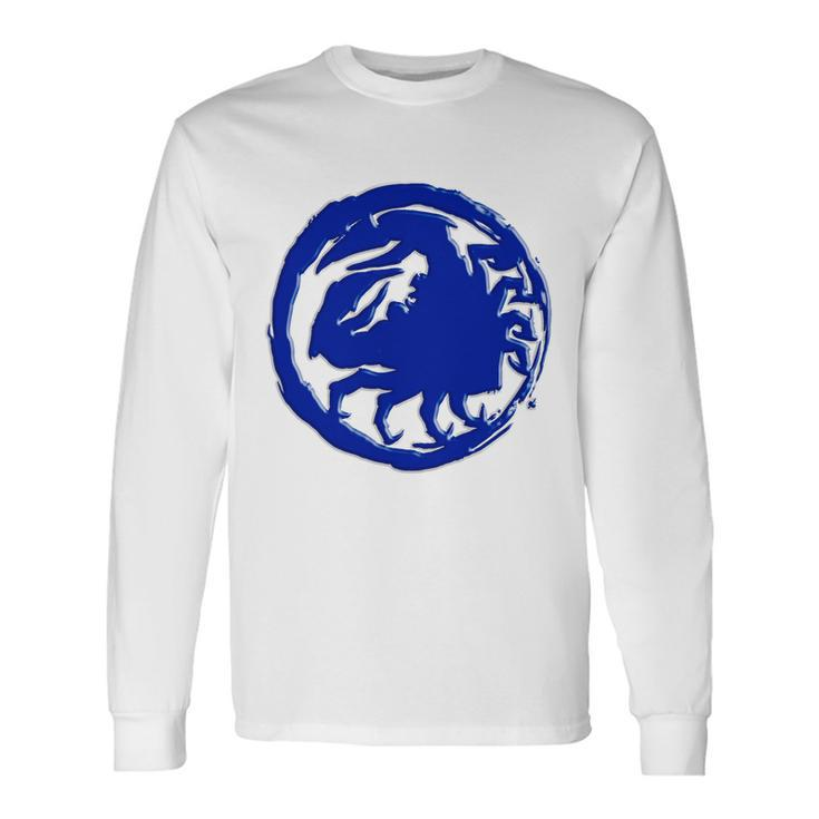 Samurai Legend Crab Mon Blue Long Sleeve T-Shirt
