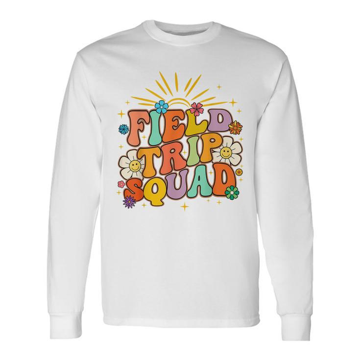 Smile Face Field Trip Squad Retro Groovy Field Day 23 Hippie Long Sleeve T-Shirt T-Shirt
