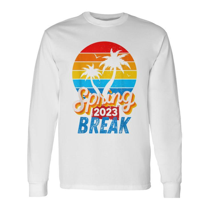Spring Break 2023 Retro Sunsetfamily Beach Vacations Long Sleeve T-Shirt