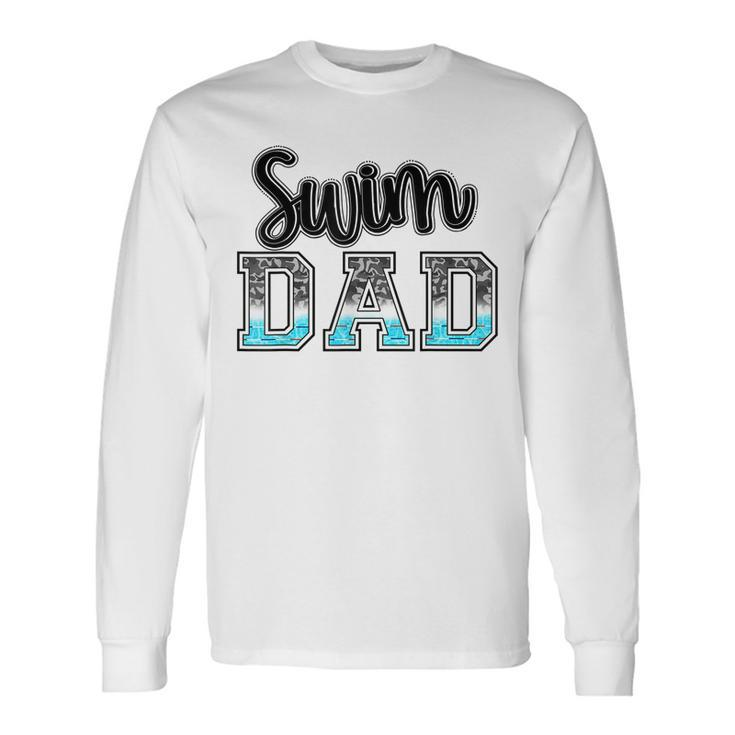 Swim Dad Swimming Diving Camo Western Fathers Day Long Sleeve T-Shirt