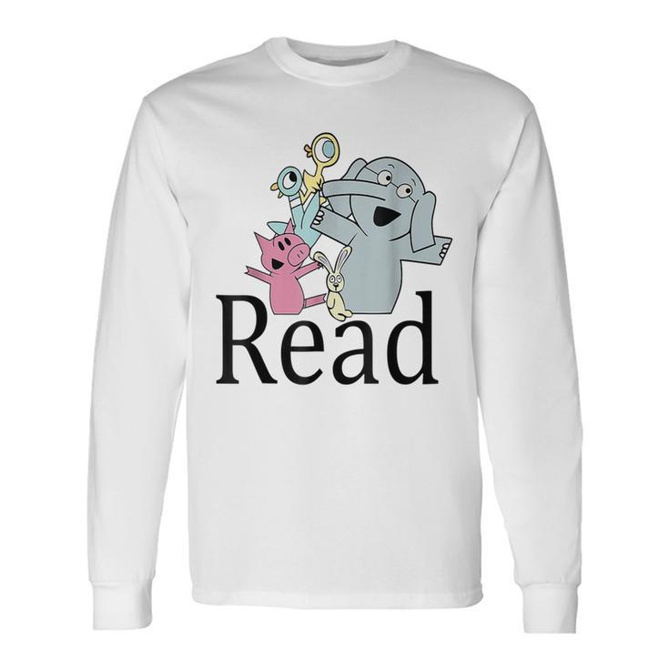 Teacher Library Read Book Club Piggie Elephant Pigeons V2 Men Women Long Sleeve T-Shirt T-shirt Graphic Print