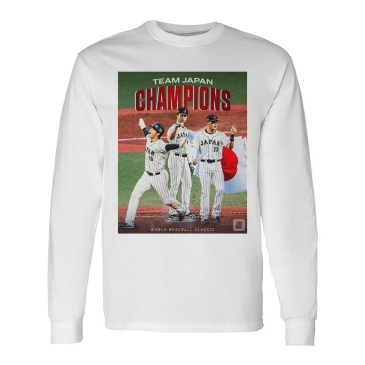 Team Japan Champions World Baseball Classic 2023 Poster Long Sleeve T-Shirt