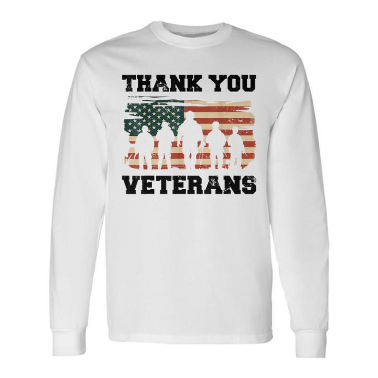 Thank You Veterans For Veterans Dad Grandpa Long Sleeve T-Shirt