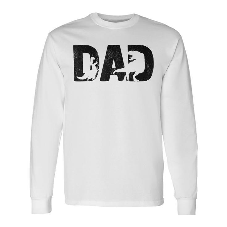 Trex Dad Dinosaur Lover Cool Vintage Fathers Day Long Sleeve T-Shirt