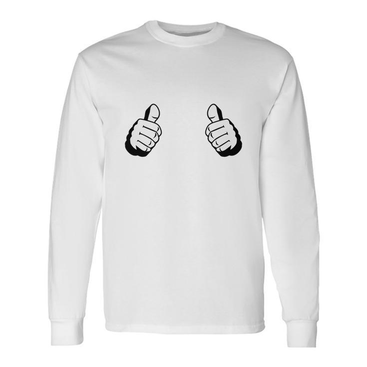 Two Thumbs Up This Guy Or Girl Custom Graphic Men Women Long Sleeve T-Shirt T-shirt Graphic Print