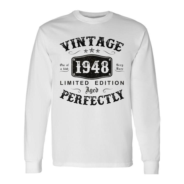 Vintage 1948 75 Years Old 75Th Birthday For Long Sleeve T-Shirt