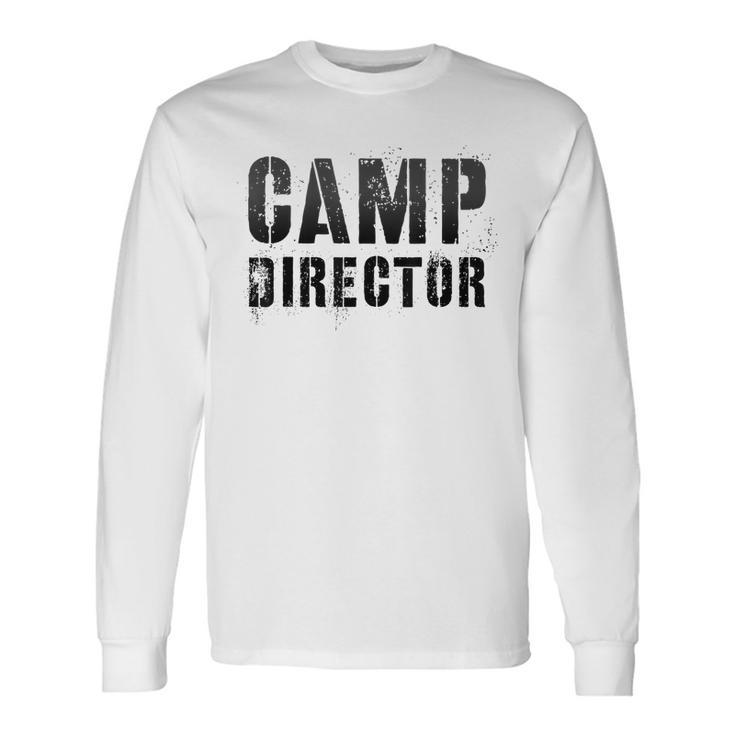Vintage Camp Director Camping Host Chaos Coordinator Orange Long Sleeve T-Shirt
