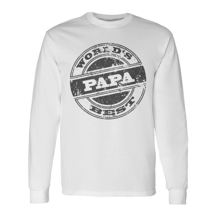 Worlds Best Papa Cool Dad Fathers Day Dads Long Sleeve T-Shirt T-Shirt Gifts ideas