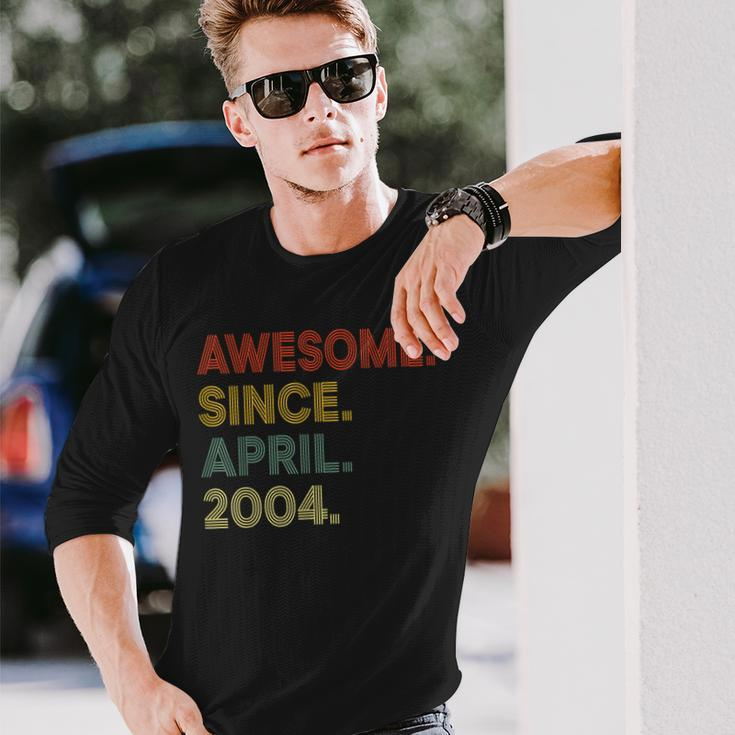 19 Year Old Awesome Since April 2004 19Th Birthday Long Sleeve T-Shirt Gifts for Him