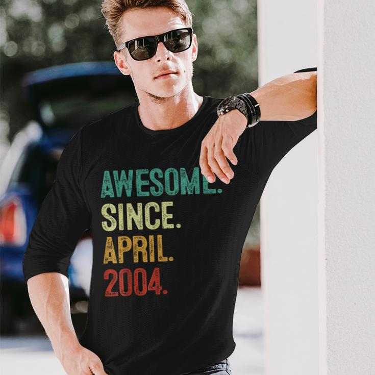 19 Years Old Awesome Since April 2004 19Th Birthday Long Sleeve T-Shirt Gifts for Him