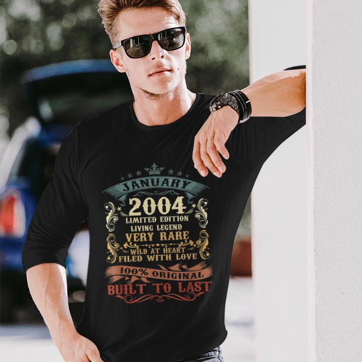 19 Years Old Decoration January 2004 19Th Birthday Long Sleeve T-Shirt Gifts for Him