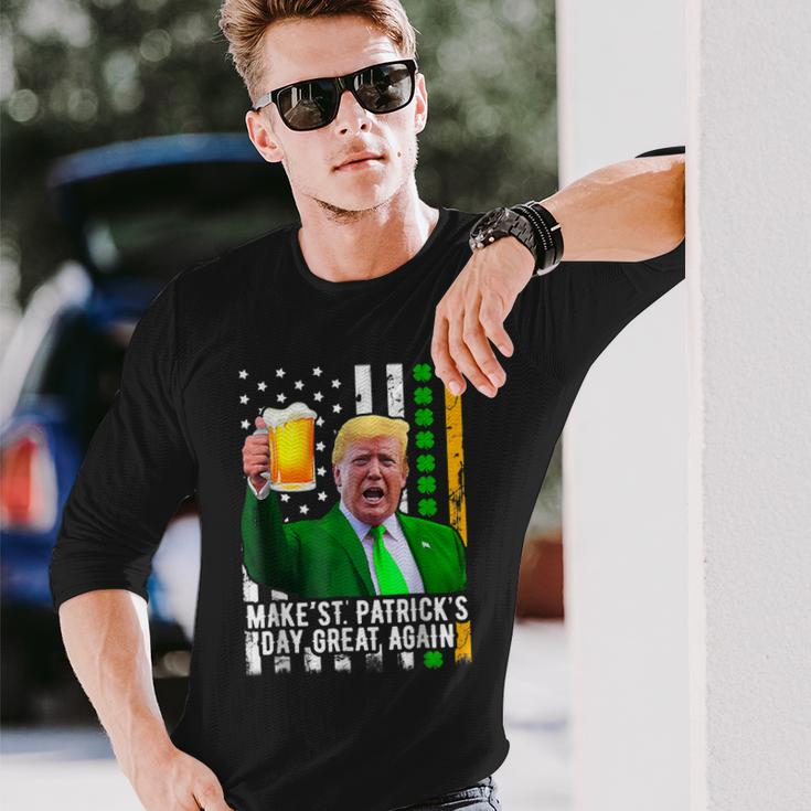 Make St Patricks Day Great Again Funny Trump  Unisex Long Sleeve