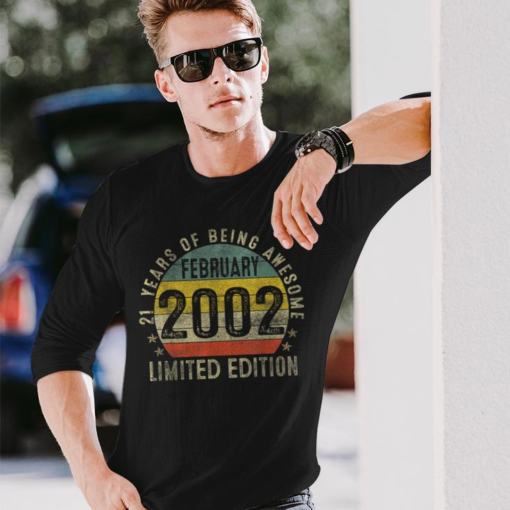 21St Birthday Made In February 2002 Limited Edition V2 Long Sleeve T-Shirt Gifts for Him
