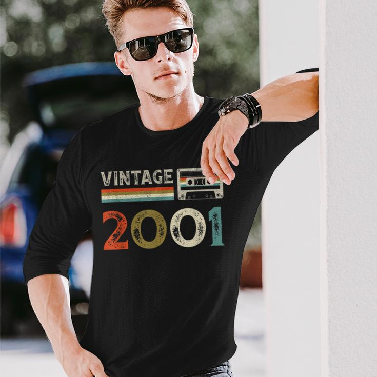 22 Year Old Gifts Vintage 2001 22Nd Birthday Cassette Tape Men Women Long Sleeve T-shirt Graphic Print Unisex Gifts for Him