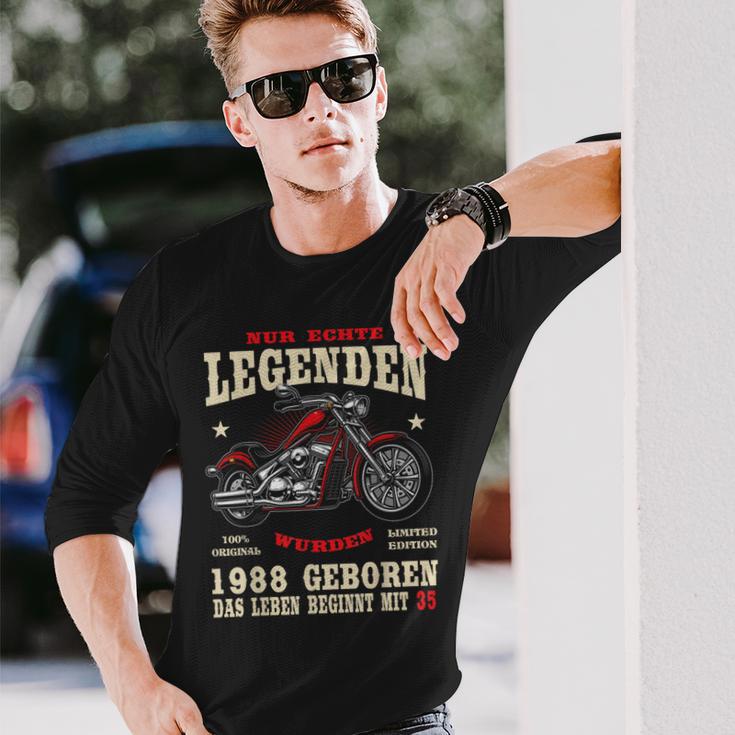 35. Geburtstag Biker Langarmshirts 1988, Herren Motorrad Chopper Design Geschenke für Ihn