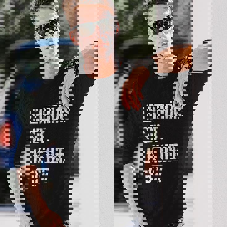 46 Geburtstag Geschenk 46 Jahre Legendär Seit Oktober 1977 Langarmshirts Geschenke für Ihn