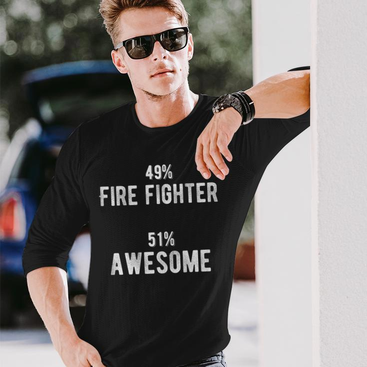 49 Fire Fighter 51 Awesome Job Title Long Sleeve T-Shirt Gifts for Him