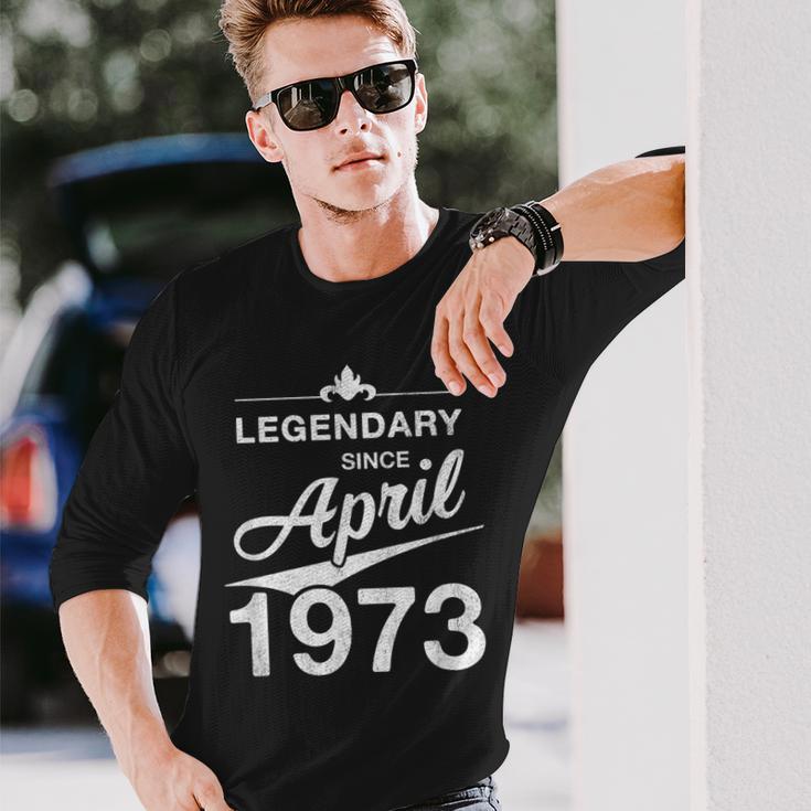 50 Geburtstag 50 Jahre Alt Legendär Seit April 1973 V4 Langarmshirts Geschenke für Ihn