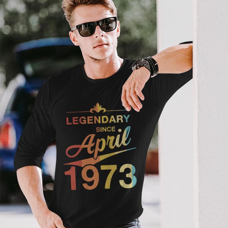 50 Geburtstag 50 Jahre Alt Legendär Seit April 1973 V5 Langarmshirts Geschenke für Ihn