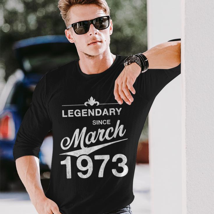 50 Geburtstag 50 Jahre Alt Legendär Seit März 1973 V2 Langarmshirts Geschenke für Ihn