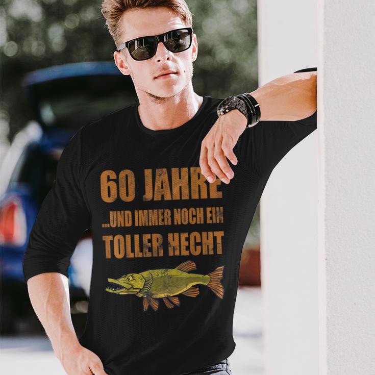 60 Jahre Geburtstag Angler Langarmshirts, Toller Hecht Vintage Design Geschenke für Ihn