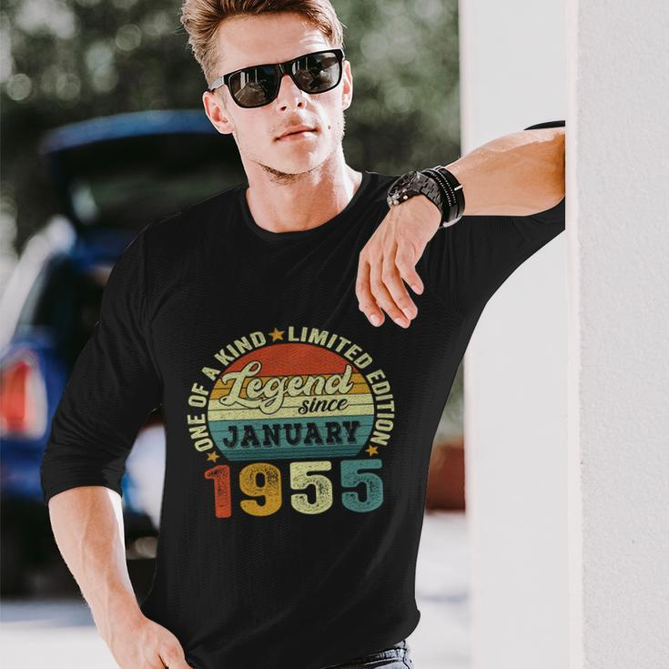 68 Years Old Legend Since January 1955 68Th Birthday Long Sleeve T-Shirt Gifts for Him