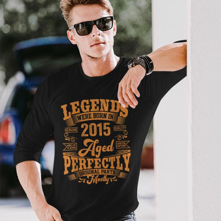 8 Year Old Legends Born In 2015 Vintage 8Th Birthday Long Sleeve T-Shirt Gifts for Him