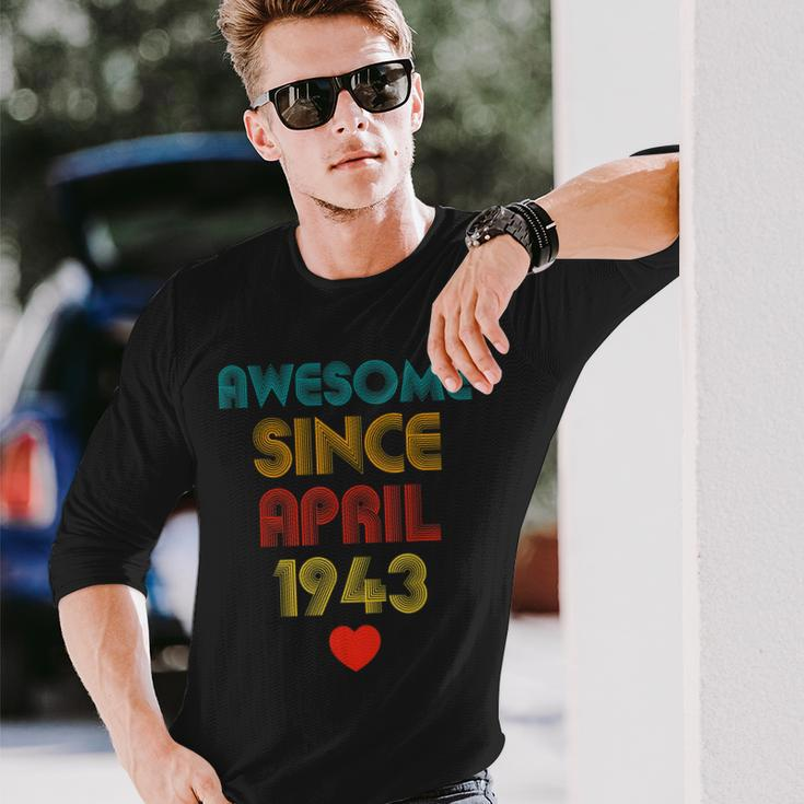 80Years Old Awesome Since April 1943 80Th Birthday Long Sleeve T-Shirt T-Shirt Gifts for Him