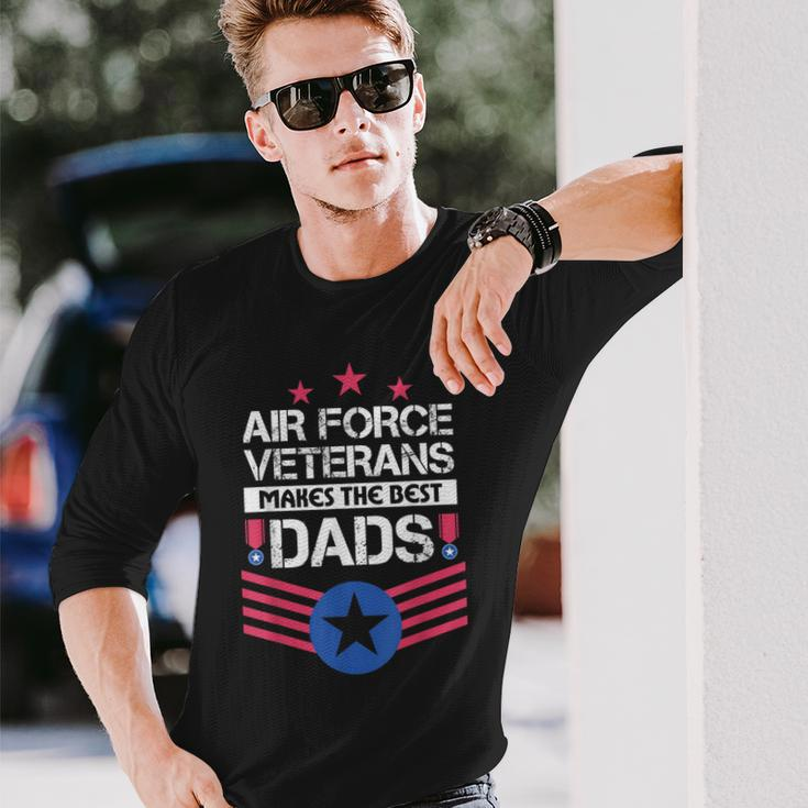Air Force Veterans Makes The Best Dad Vintage Us Military Long Sleeve T-Shirt Gifts for Him