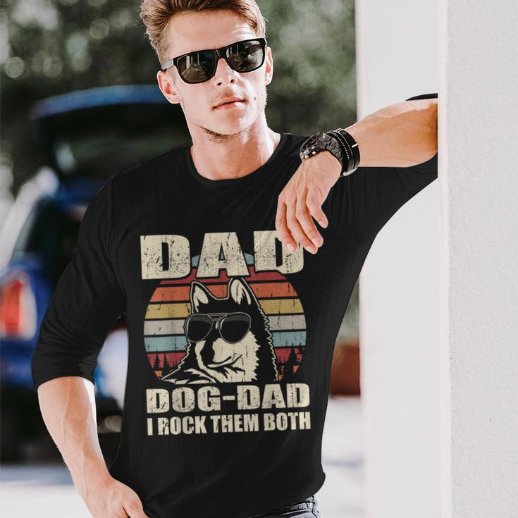 Alaskan Klee Kai Dad And Dog Dad I Rock Them Both Vintage Long Sleeve T-Shirt Gifts for Him