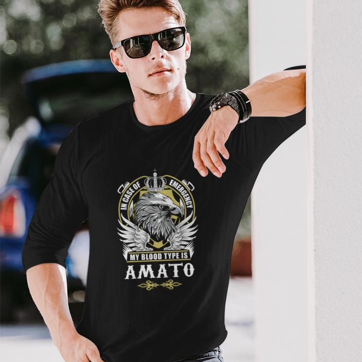 Amato Name In Case Of Emergency My Blood Long Sleeve T-Shirt Gifts for Him