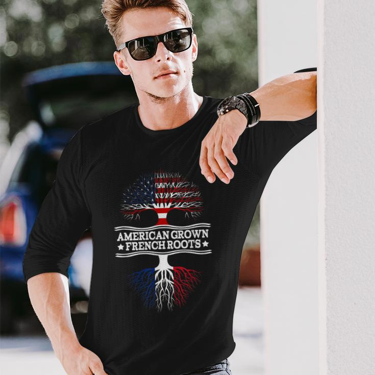 American Grown With French Roots Gift France Men Women Long Sleeve T-shirt Graphic Print Unisex Gifts for Him