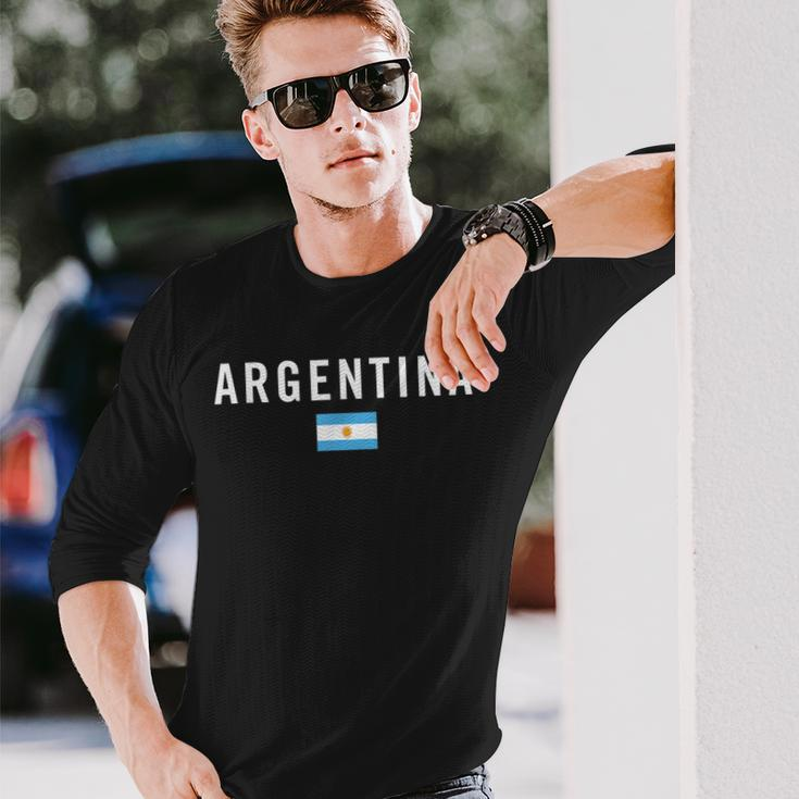 Argentina Flag Patriotic Flag Argentina Soccer Supporter Men Women Long Sleeve T-shirt Graphic Print Unisex Gifts for Him
