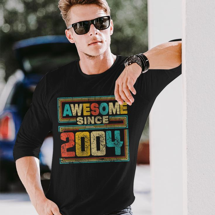 Awesome Since 2004 Vintage 2004 19Th Birthday 19 Years Old Long Sleeve T-Shirt Gifts for Him