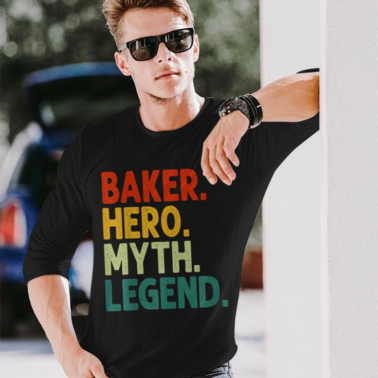 Baker Hero Myth Legend Retro-Vintage-Chefkoch Langarmshirts Geschenke für Ihn